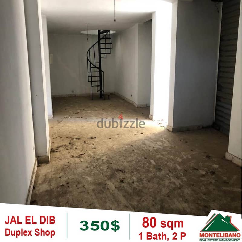 350$!! Shop duplex for rent located in Jal El Dib 1