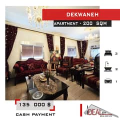 HOT DEAL !  Apartment for sale in Dekwaneh 200 sqm ref#jpt22144 0