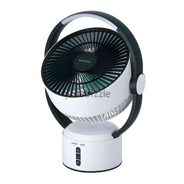JTC Rechargeable Table Fan 3-Speed with Built-in LED Lamp 3