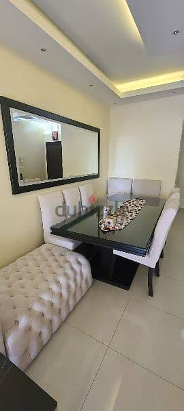 Dinning Table + 8 Chairs + Mirror + dressoir **like new 0