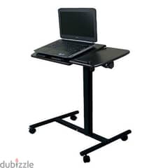 Foldable Laptop Table with 2 Desks and Wheels 0