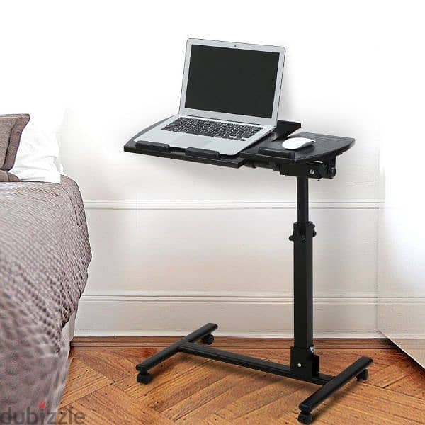 Foldable Laptop Table with 2 Desks and Wheels 2