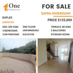 Brand new DUPLEX for SALE, in SAFRA/KESEROUAN, with a great sea view.