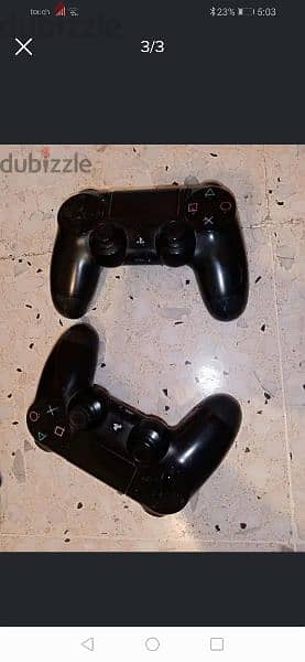 PlayStation 4 slim original with 2 controllers and fifa 18 CD 1
