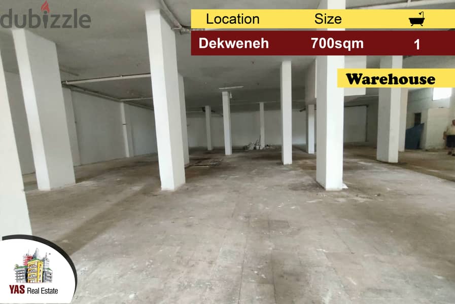 Dekweneh/Sabtieh 700m2 | Warehouse/Residential | Open Space | AA 0