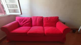 IKEA 3-Seat Sofa - Red 0