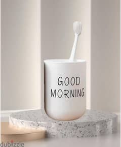 good morning teeth brushes holder cup