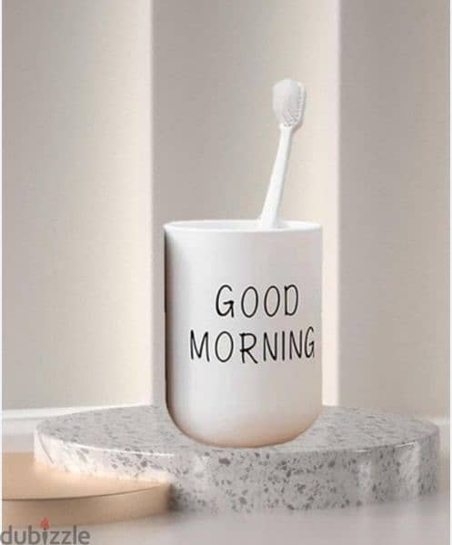 good morning teeth brushes holder cup 0