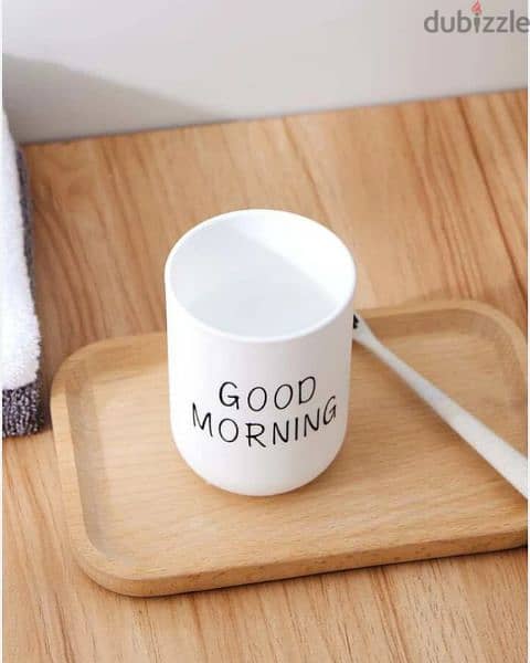 good morning teeth brushes holder cup 1