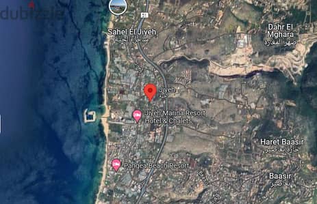 15,000m2 land+open sea view for sale in Jiyeh - أرض للبيع في الجيه