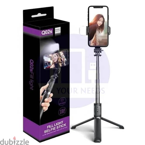 Wireless Remote Control Selfie Stick With LED 1
