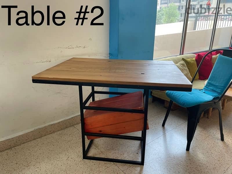 8 wooden tables with black metal legs 2