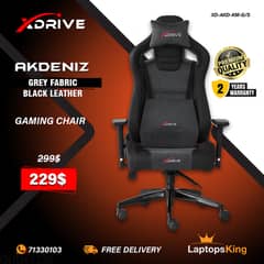 XDRIVE AKDENIZ XD-AKD-KM-G/S GREY FABRIC / BLACK LEATHER GAMING CHAIR 0