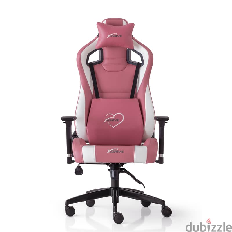 XDRIVE AKDENIZ XD-AKD-P/B PINK LEATHER CHAIR 1