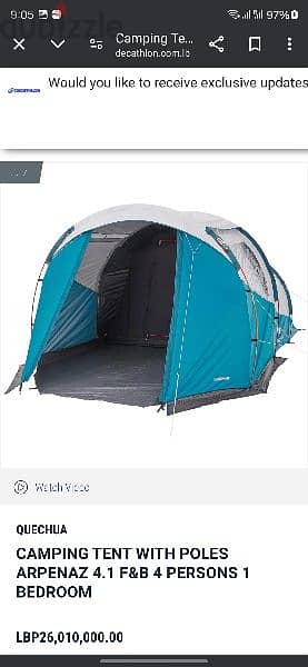 decathlon deluxe salon tent for 4 people with free intex bed