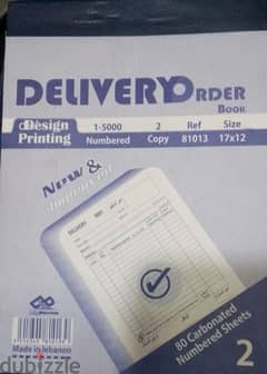 DELIVERY ORDER BOOK 80 CARBONATED NUMBERED SHEETS 0