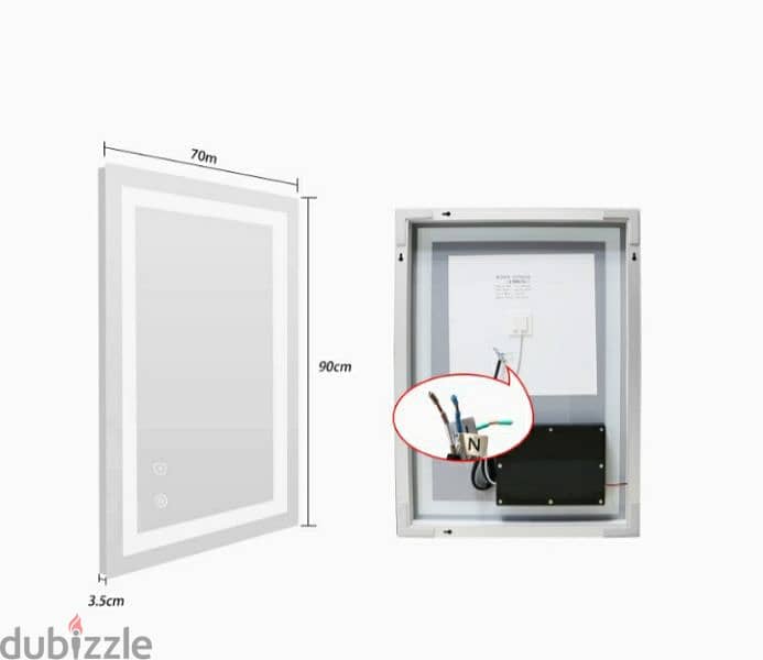 SaniteModar led bathroom mirror 90×70cm Anti fog 5