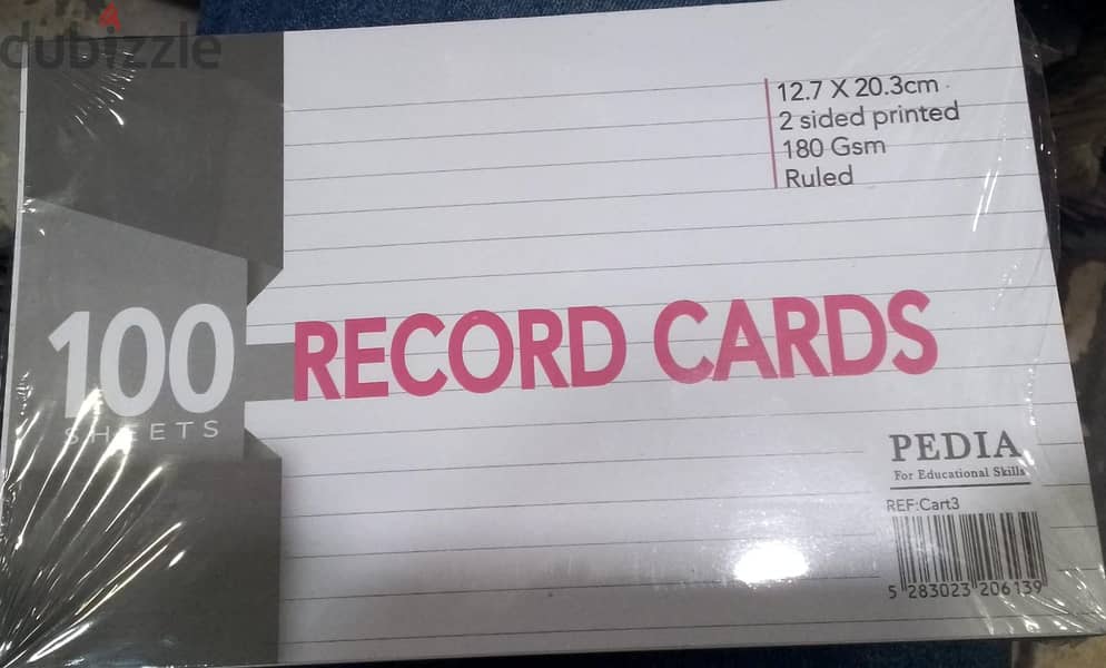 RECORD CARDS PEDIA 100 SHEETS 0