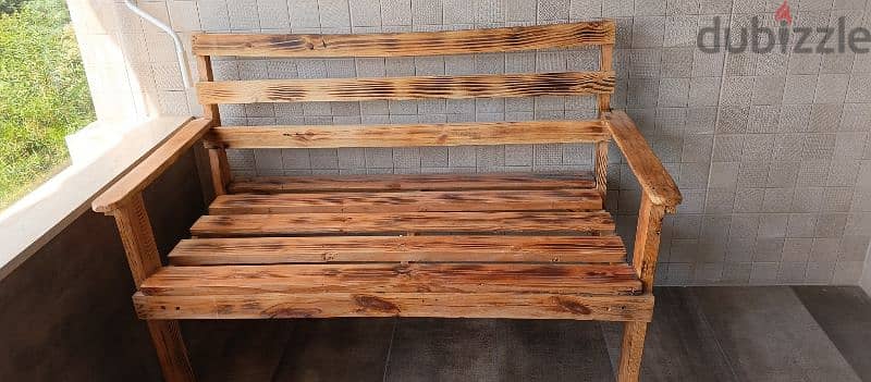 galvanized bench + wooden bench and table 0