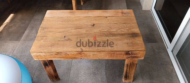 galvanized bench + wooden bench and table 3
