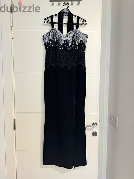 black dress with side slide cut 1