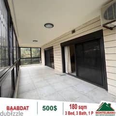 500$!! Apartment for rent located in Baabdat 0