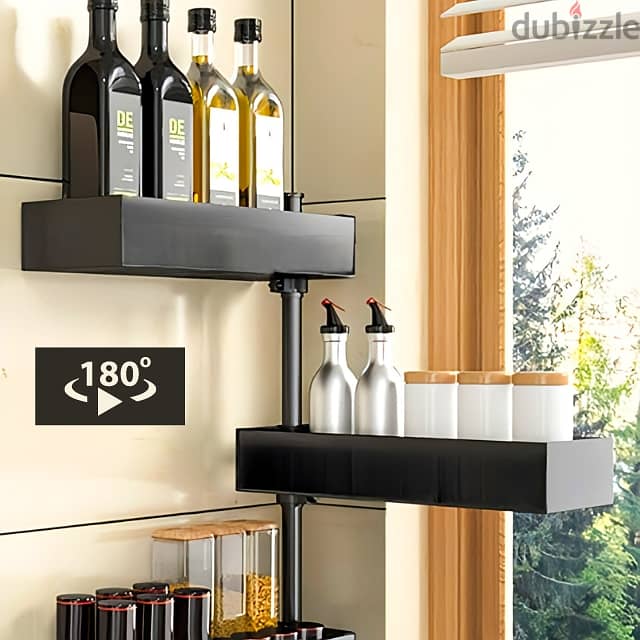 3-Tier Corner Shelf, 180° Storage Stand for Kitchen and Bathroom ستاند 1