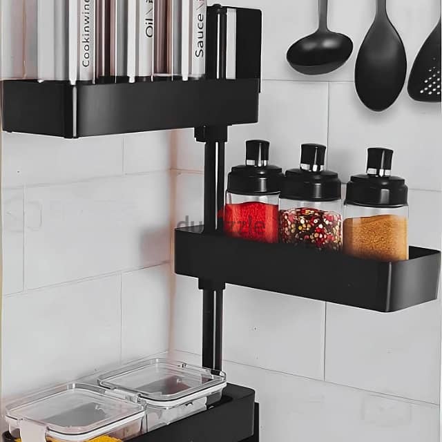 3-Tier Corner Shelf, 180° Storage Stand for Kitchen and Bathroom ستاند 2