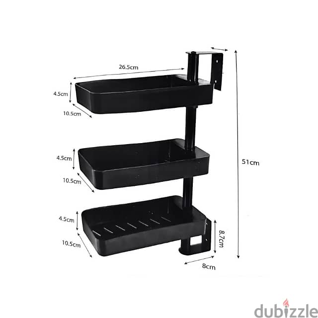 3-Tier Corner Shelf, 180° Storage Stand for Kitchen and Bathroom ستاند 3
