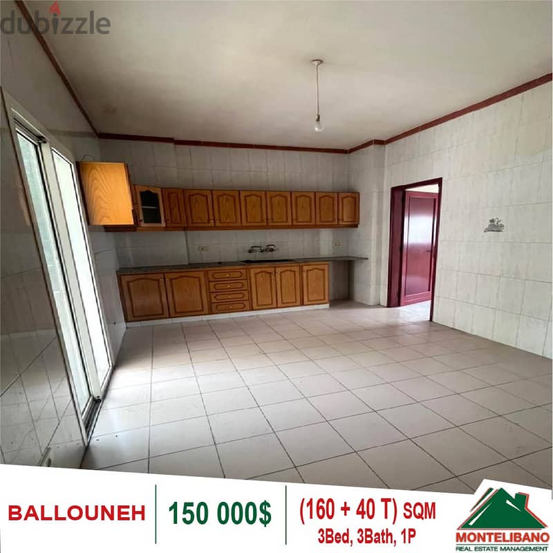 150,000$ Cash Payment!! Apartment For Sale In Ballouneh!! 3