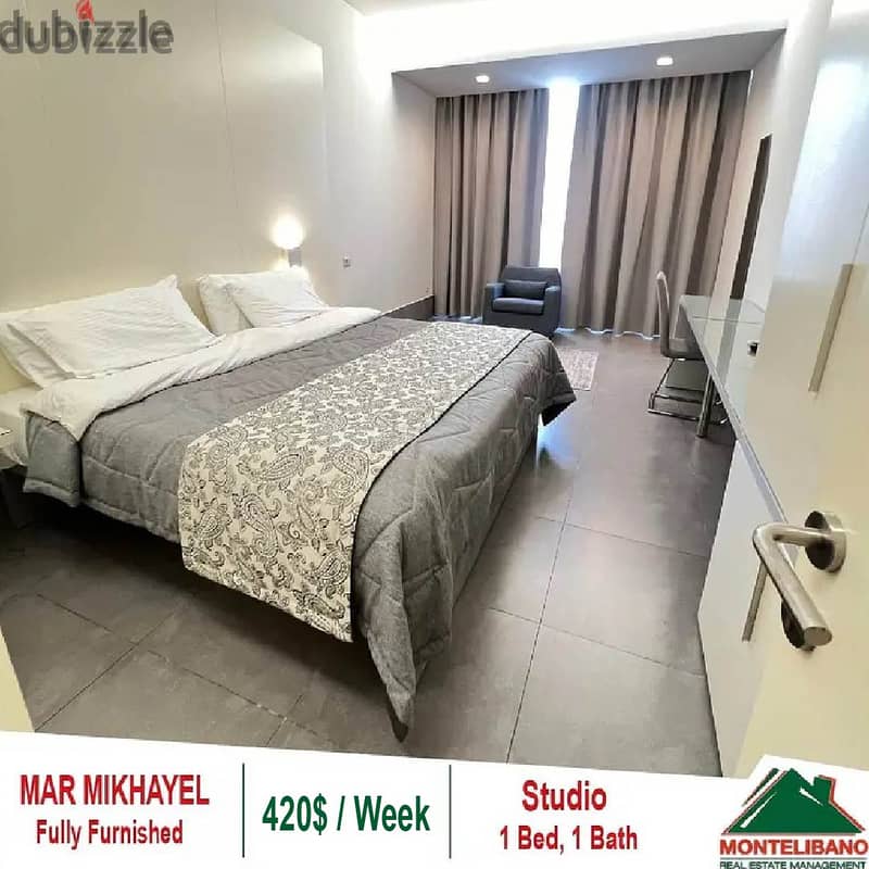 420$/ Week Fully Furnished Studio for Rent located in Mar Mikhayel!! 1