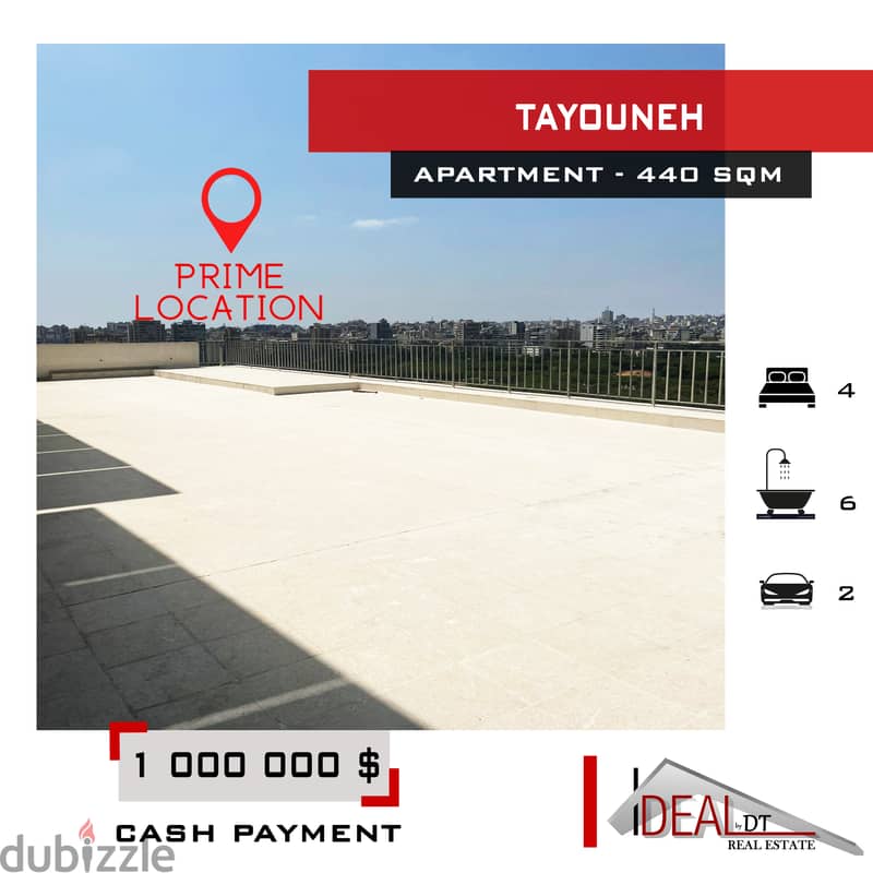 Apartment for sale in Tayouneh 440 sqm ref#KD105 0