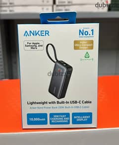 Anker Nano power bank 10000mah (30w,built-in usb-c cable) exclusive o