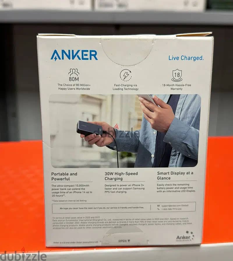 Anker 533 power bank black (power core 30w) 10000mah 0