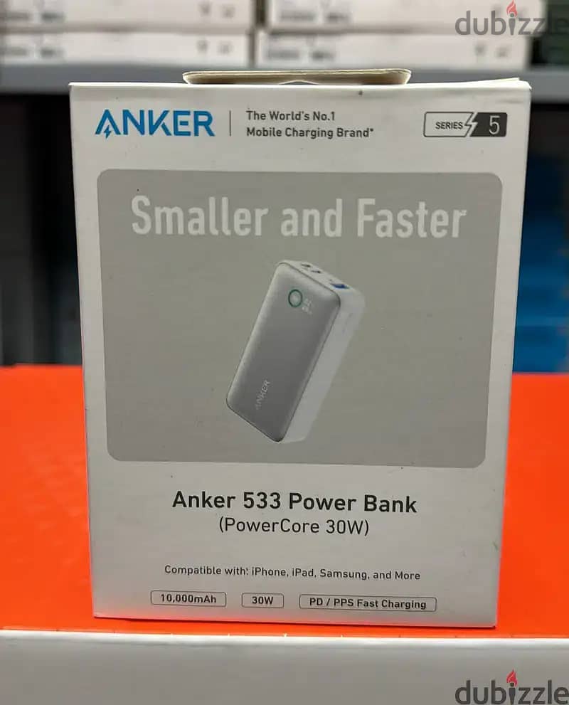 Anker 533 power bank white (power core 30w) 10000mah 1