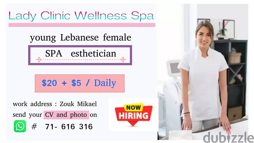 looking for young lebanese female spa esthetician 0