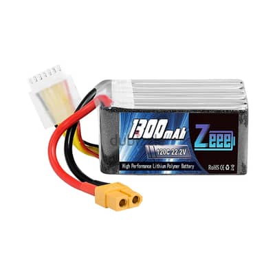 Zeee 6S 22.2V 120C 1300mAh XT60 Lipo Battery for FPV Drone/RC Plane