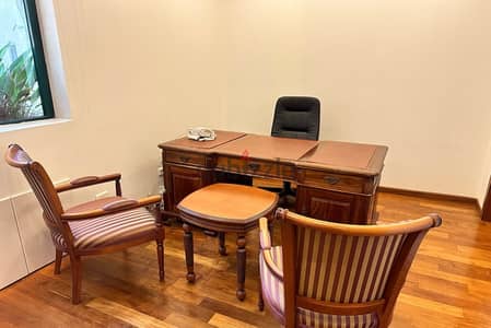 office desk with chairs and coffee table