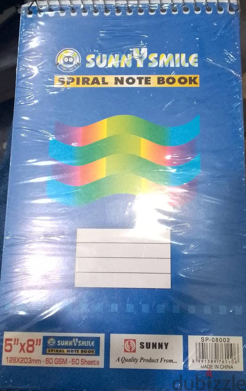 SUNNYSMILE-SPIRAL NOTE BOOK 5"X8" - 50 SHEETS 0