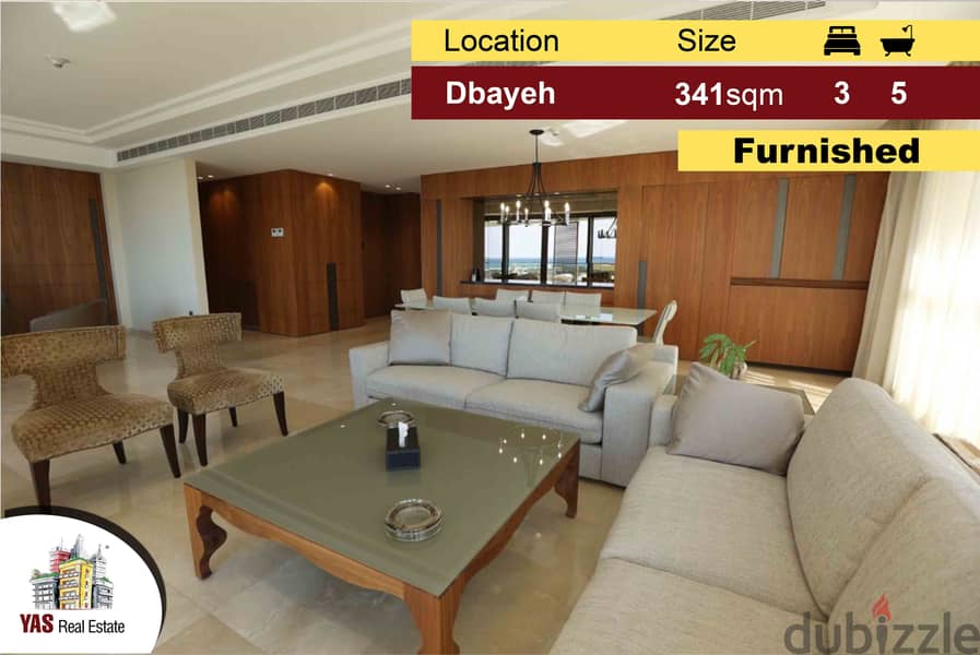 Dbayeh / Waterfront 341m2 | Furnished | Gated Community | Sea View |M 0