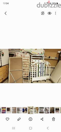complete baby crib with mattress, sheet