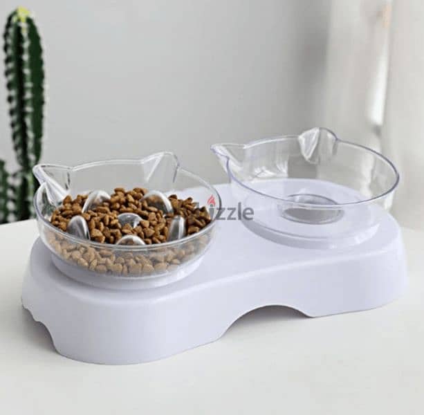 Non-Slip Double Bowl with Stand for Cats 0
