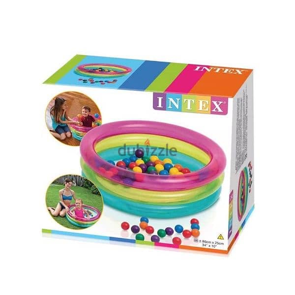 Intex Classic 3-Ring Baby Inflatable Ball Pit 86 x 25 cm 1