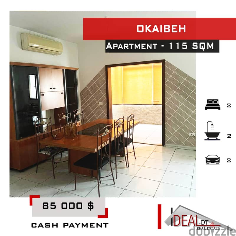 Furnished Apartment for sale in Okaibeh 115 sqm ref#JH17338 0