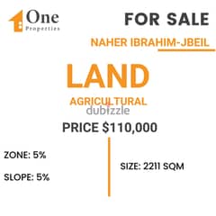 AGRICULTURAL LAND FOR SALE in NAHER IBRAHIM / JBEIL.