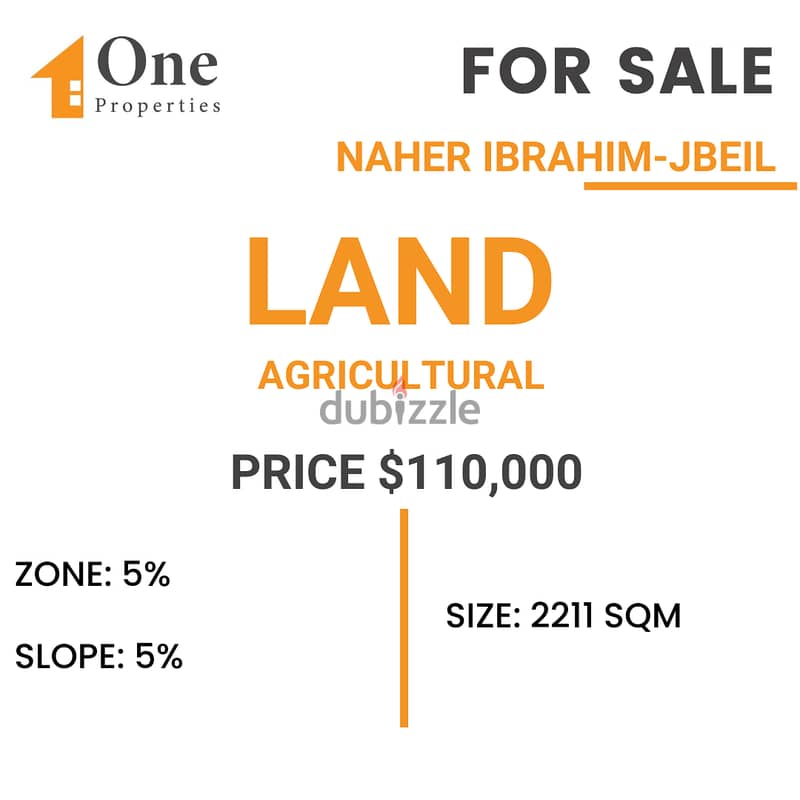 AGRICULTURAL LAND FOR SALE in NAHER IBRAHIM / JBEIL. 0