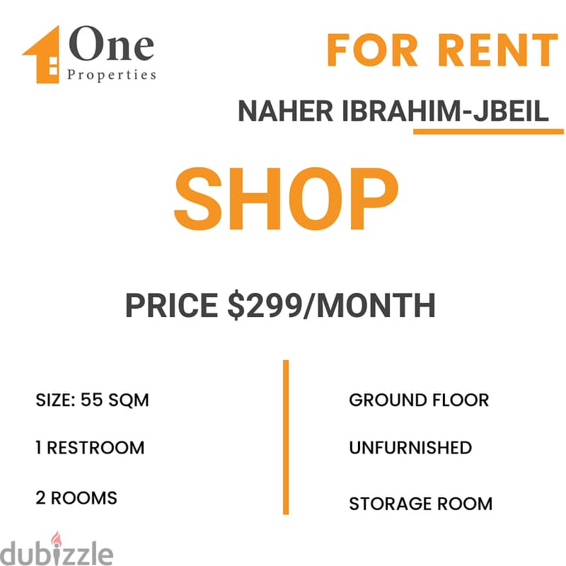 SHOP/OFFICE for rent in NAHER IBRAHIM / JBEIL. 0