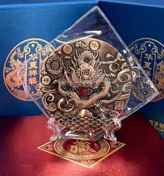 ميدالية التنين لرأس السنة الصينية  برونزية بوزن تقريبي 150gr 0