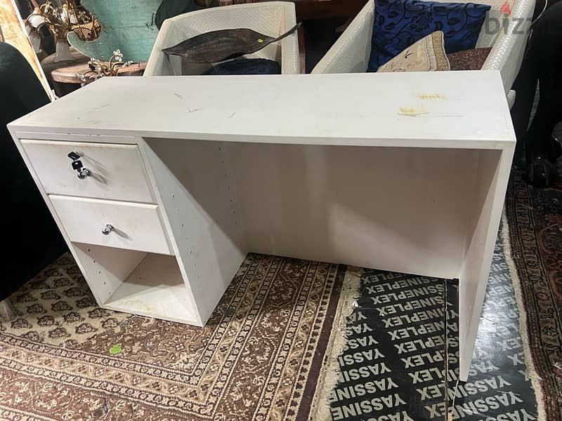 solid wood desk white with chair base aluminum 2