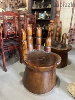 solid wood teak table with 4 chair